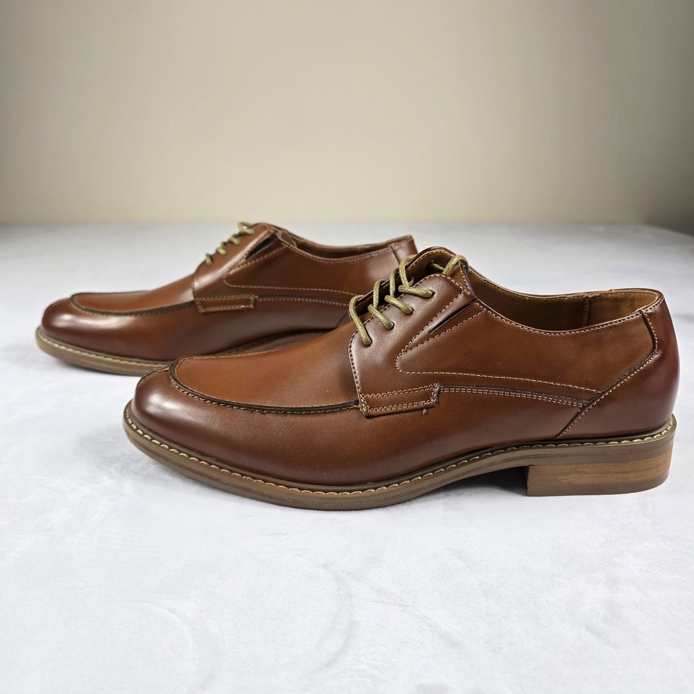 Unlisted Kenneth Cole‎ Kinley Lace Up Brown Mens Dress Shoes Size 9.5 Apron Toe